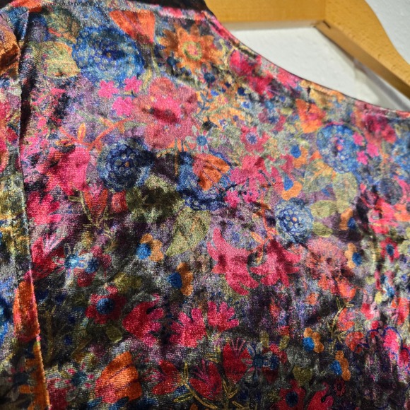 Natural Life Floral Stella Mini Dress Dark Moody Boho Tunic XL Whimsigoth Fairy - Picture 8 of 8